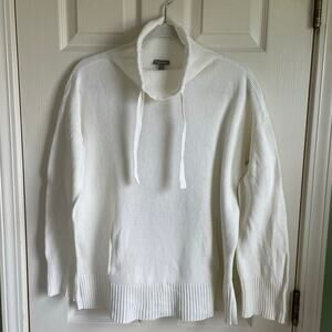 T by Talbots Funnel Neck Sweater Sz S Cream Pullover Casual Minimalist Neutral